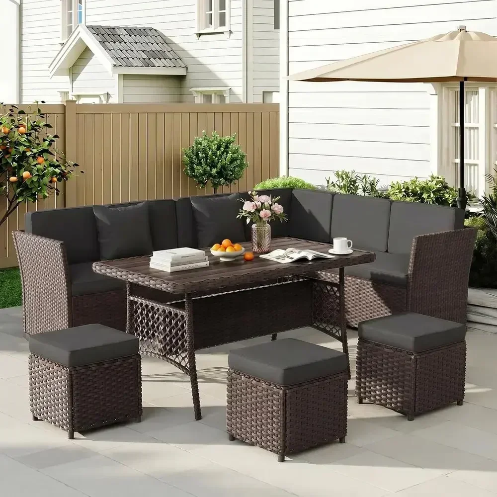 Outdoor Furniture Metal Chairs - Комплект уличной мебели из ротанга, состоящий